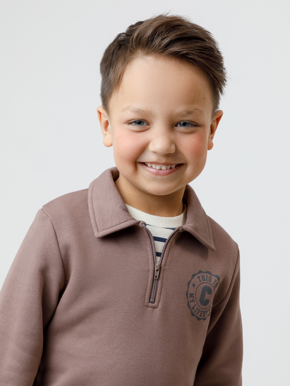 Свитшоты для мальчика, артикул: КР 302798, цвет: коричневый, фото 4