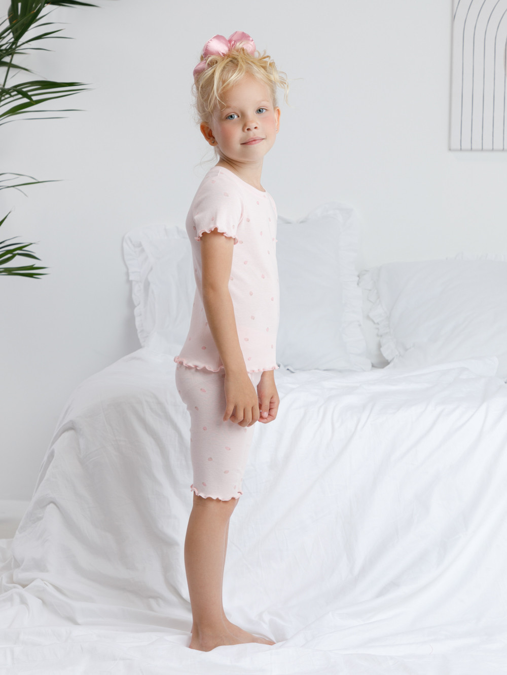 Пижама для девочки, артикул: К 1632, цвет: светло-розовый, фото 4