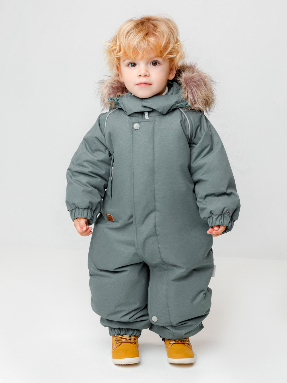 Комбинезоны утепленные для мальчика, артикул: ВК 60106/6 УЗГ, цвет: зеленый, фото 4
