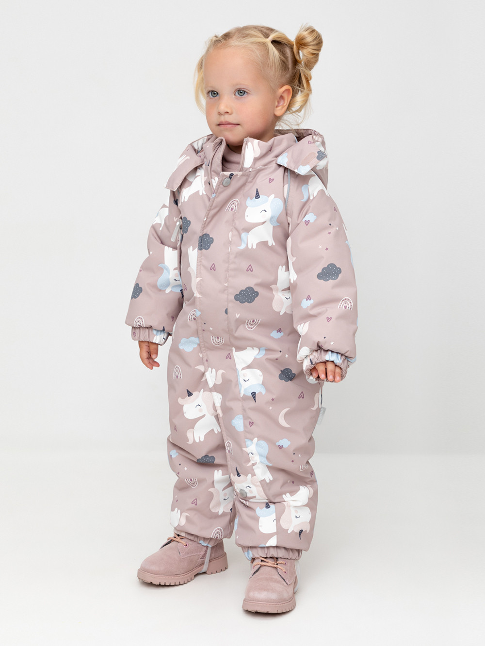 Комбинезоны утепленные для девочки, артикул: ВК 60113/н/7 УЗГ, цвет: светло-розовый, фото 4