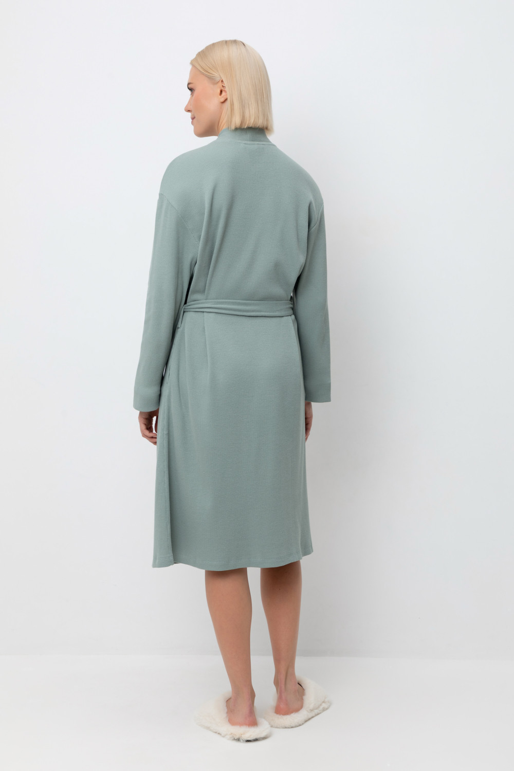 Халаты женские для мам, артикул: Е 50026, цвет: зеленый, фото 4