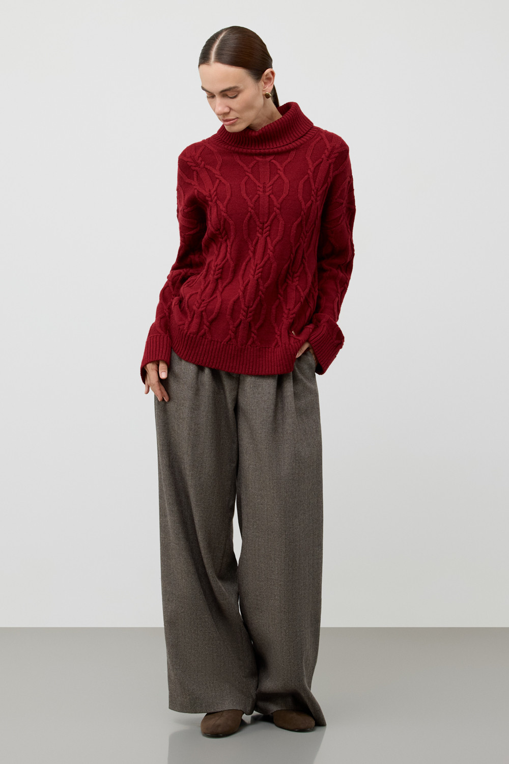 Джемперы женские для мам, артикул: ЕВ 30234/ш, цвет: бордовый, фото 4