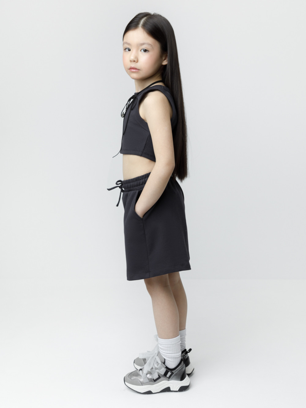 Шорты для девочки, артикул: КР 400945, цвет: темно-серый, фото 4