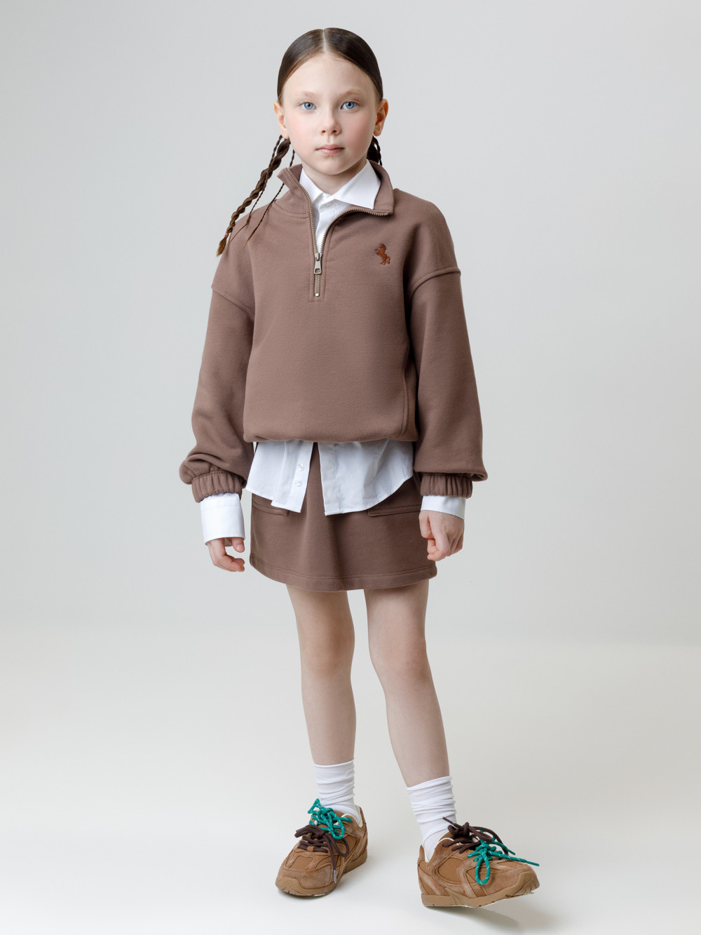 Юбка для девочки, артикул: КР 7149, цвет: кофейный, фото 4