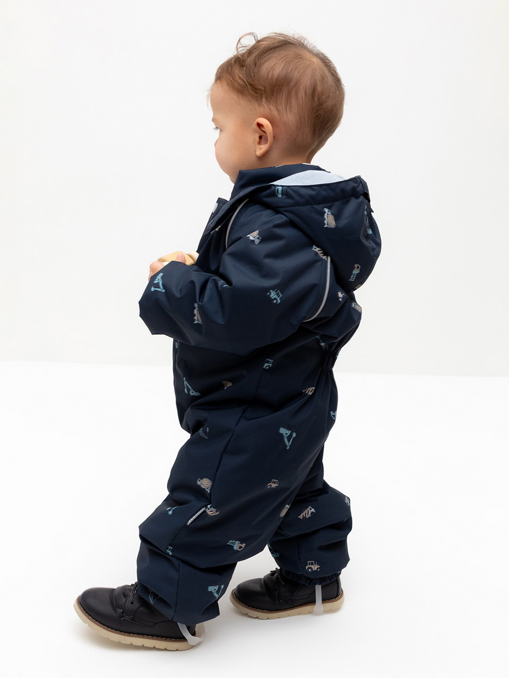 Комбинезоны утепленные для мальчика, артикул: ВК 60085/н/60 УЗГ, цвет: темно-синий, фото 4