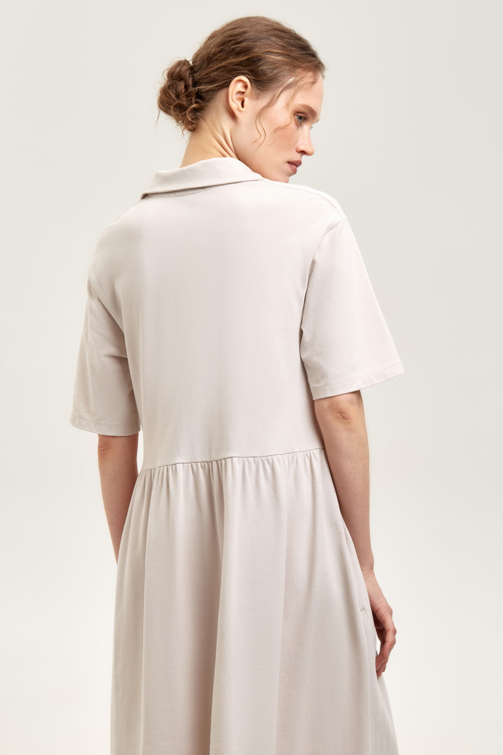 Платья женские для мам, артикул: ЕВТ 5065, цвет: бежевый, фото 4