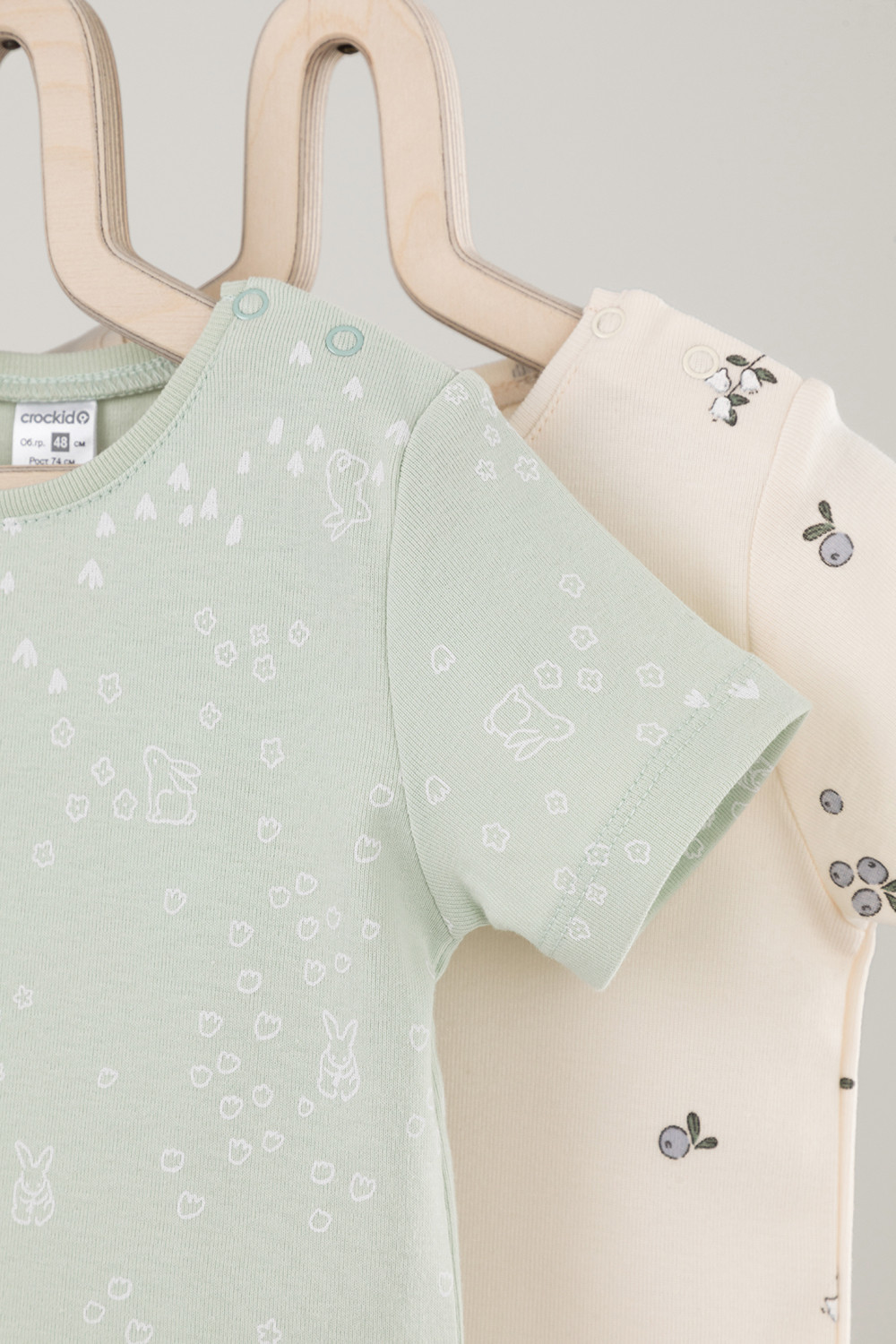 Футболка для новорожденных, артикул: К 301156-2уп, цвет: бежевый, фото 4