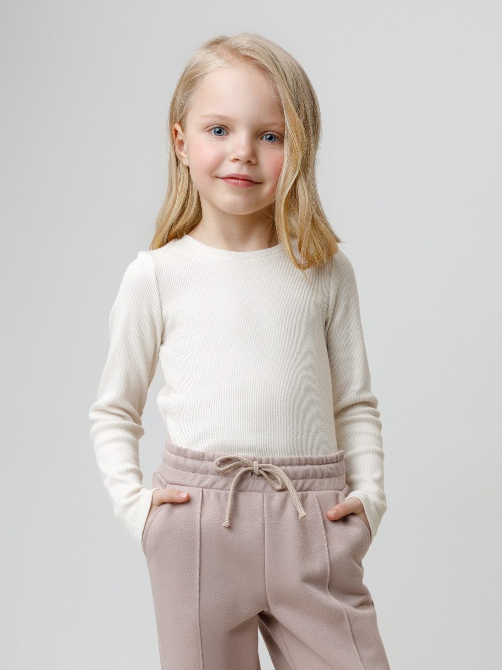 Лонгсливы для девочки, артикул: КР 301911, цвет: бежевый, фото 4