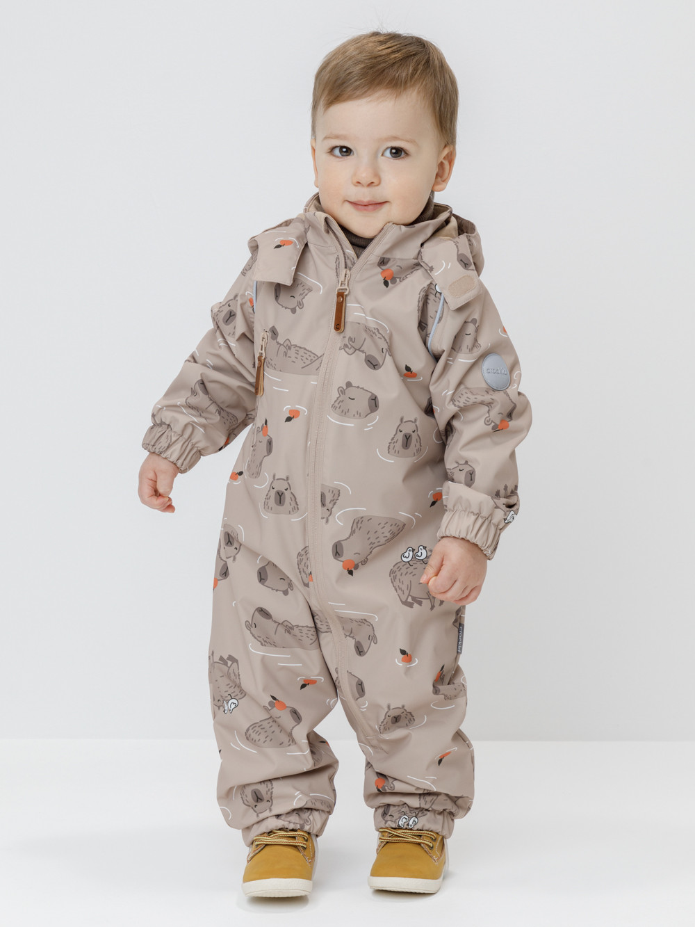 Комбинезоны утепленные для мальчика, артикул: ВК 60088/н/25 Ал, цвет: бежевый, фото 4