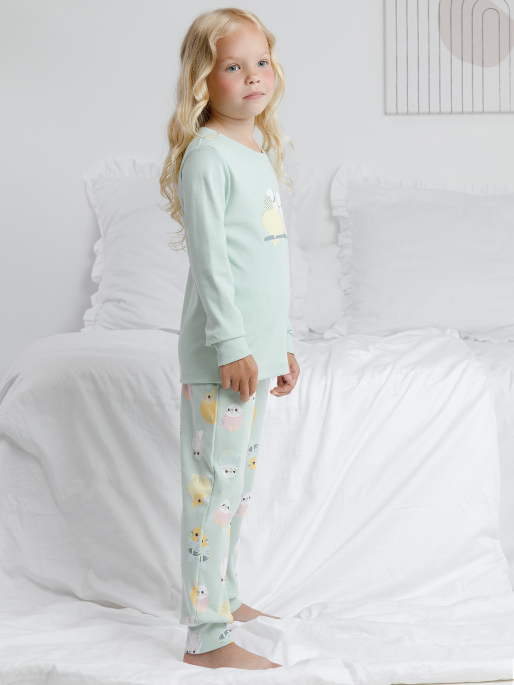 Пижама для девочки, артикул: К 1541, цвет: голубой, фото 4