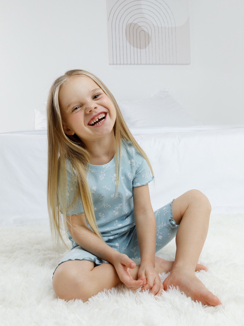 Пижама для девочки, артикул: К 1632, цвет: голубой, фото 4