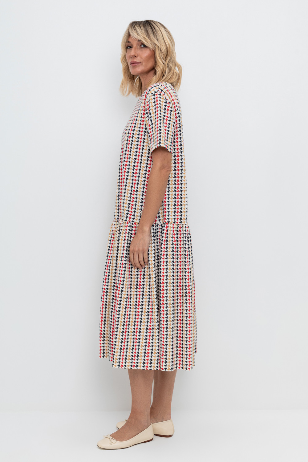 Платья женские для мам, артикул: ЕВТ 5041, цвет: светло-бежевый, фото 4