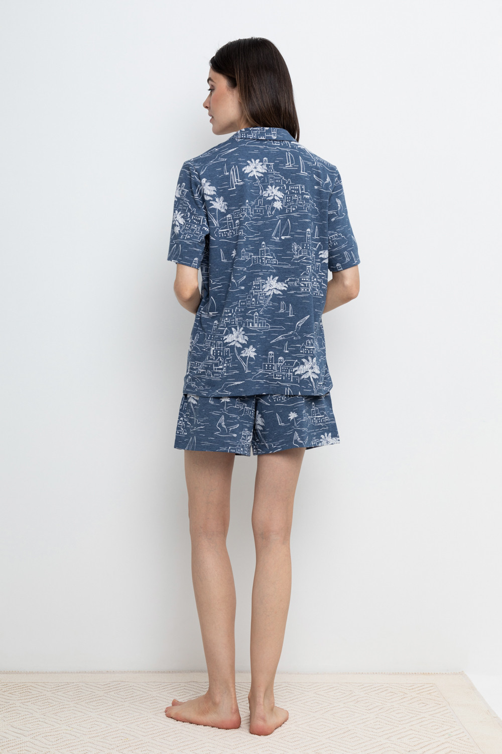 Шорты для дома для мам, артикул: Е 40044, цвет: синий, фото 4