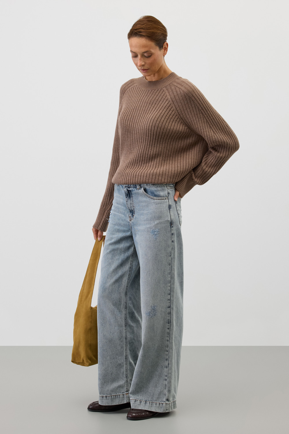 Джемперы женские для мам, артикул: ЕВ 30246/ш, цвет: коричневый, фото 4