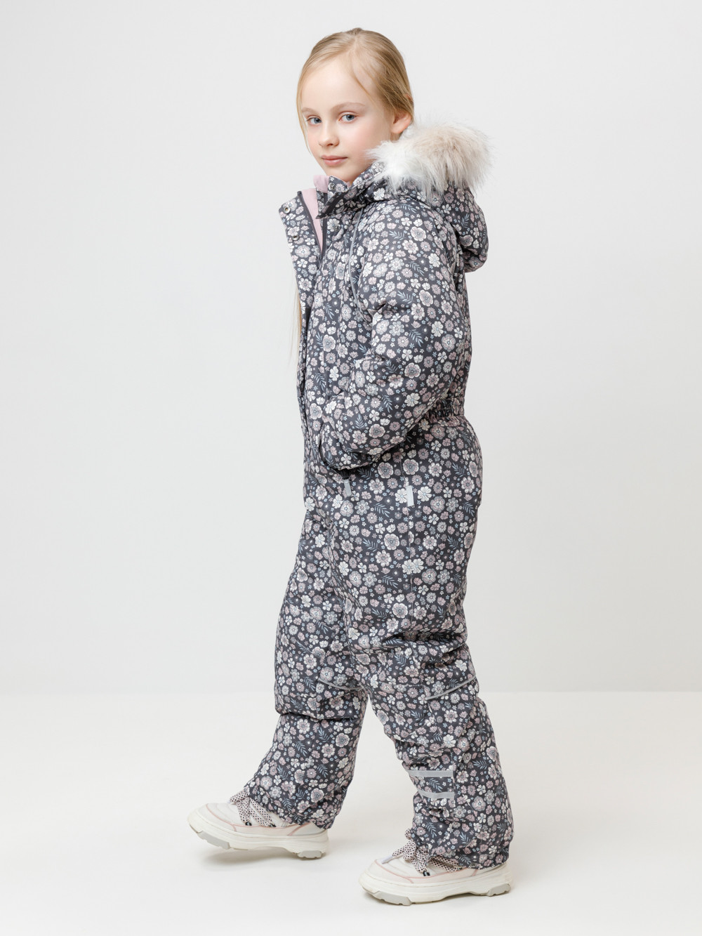 Комбинезоны утепленные для девочки, артикул: ВК 60098/н/10 ГР, цвет: темно-серый, фото 4