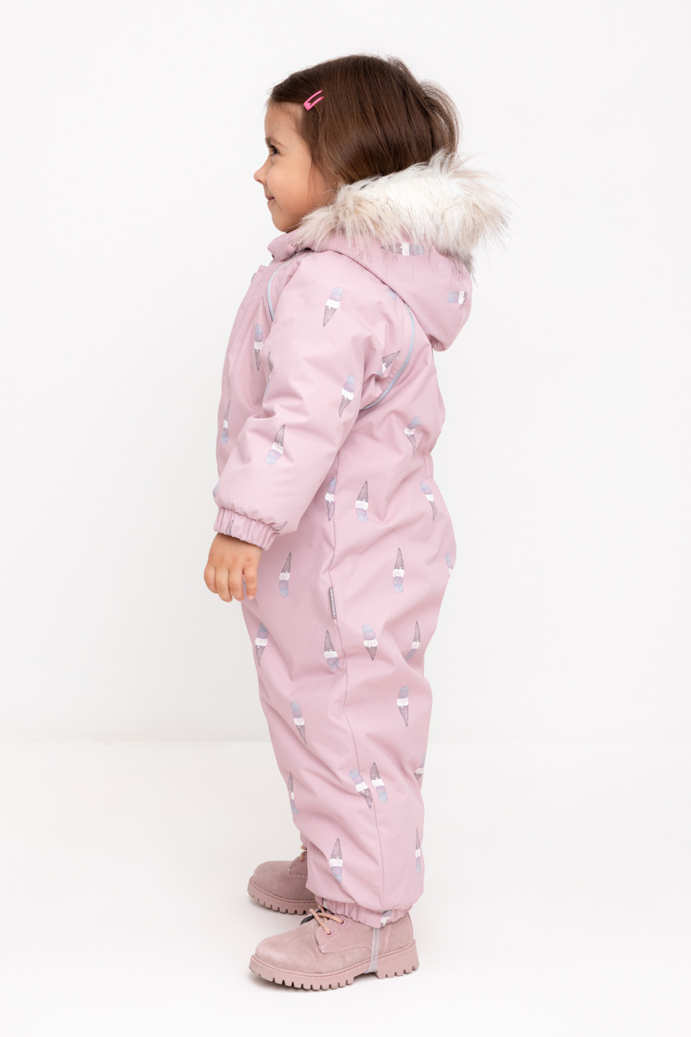 Комбинезоны утепленные для девочки, артикул: ВК 60105/н/8 ГР, цвет: розовый, фото 4