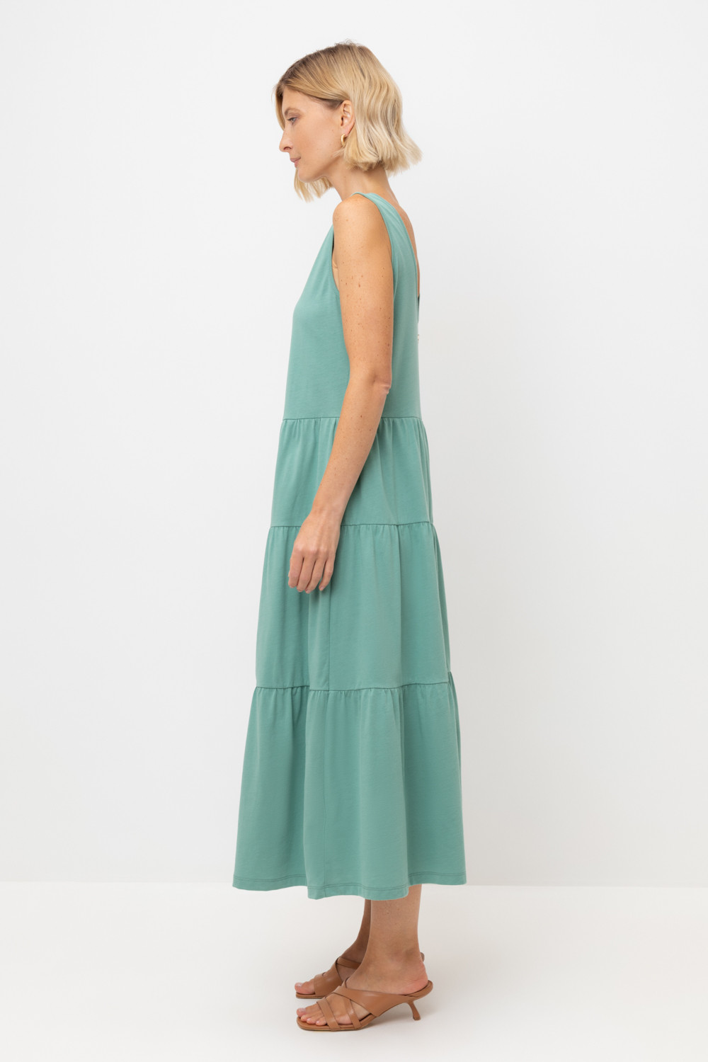 Сарафаны женские для мам, артикул: ЕВТ 5033, цвет: зеленый, фото 4