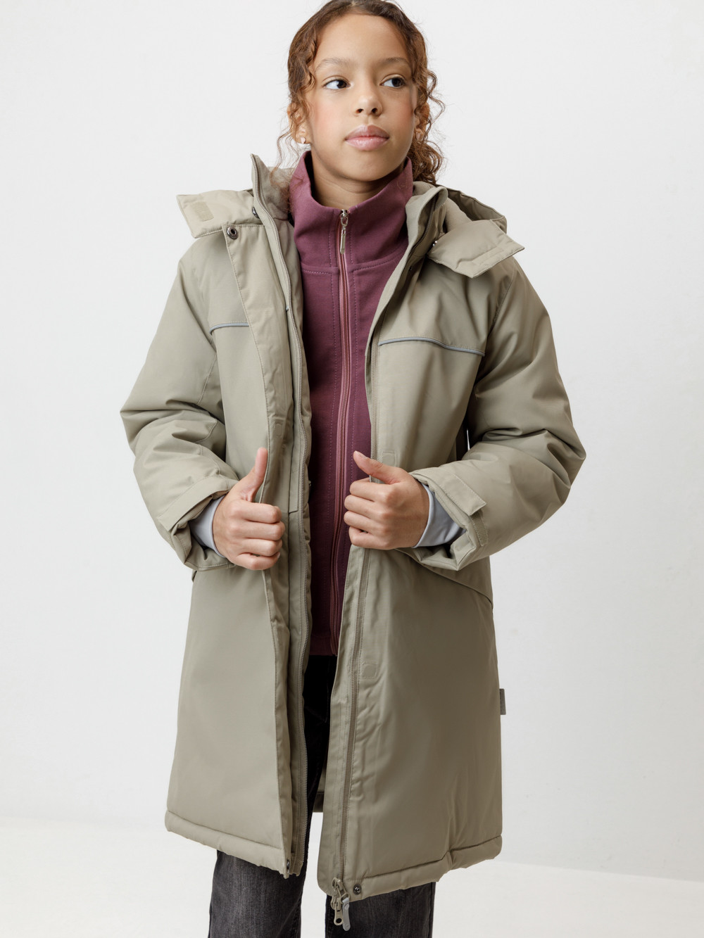 Куртка для девочки, артикул: ВК 38118/2 ГР, цвет: хаки, фото 3