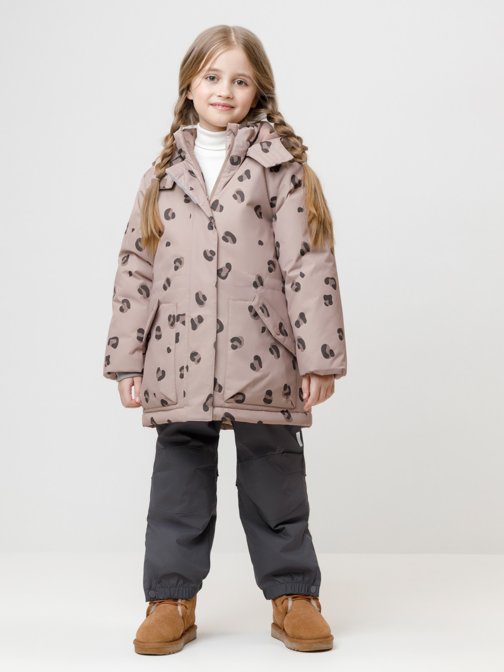 Куртка для девочки, артикул: ВК 38120/н/2 ГР, цвет: кофейный, фото 4