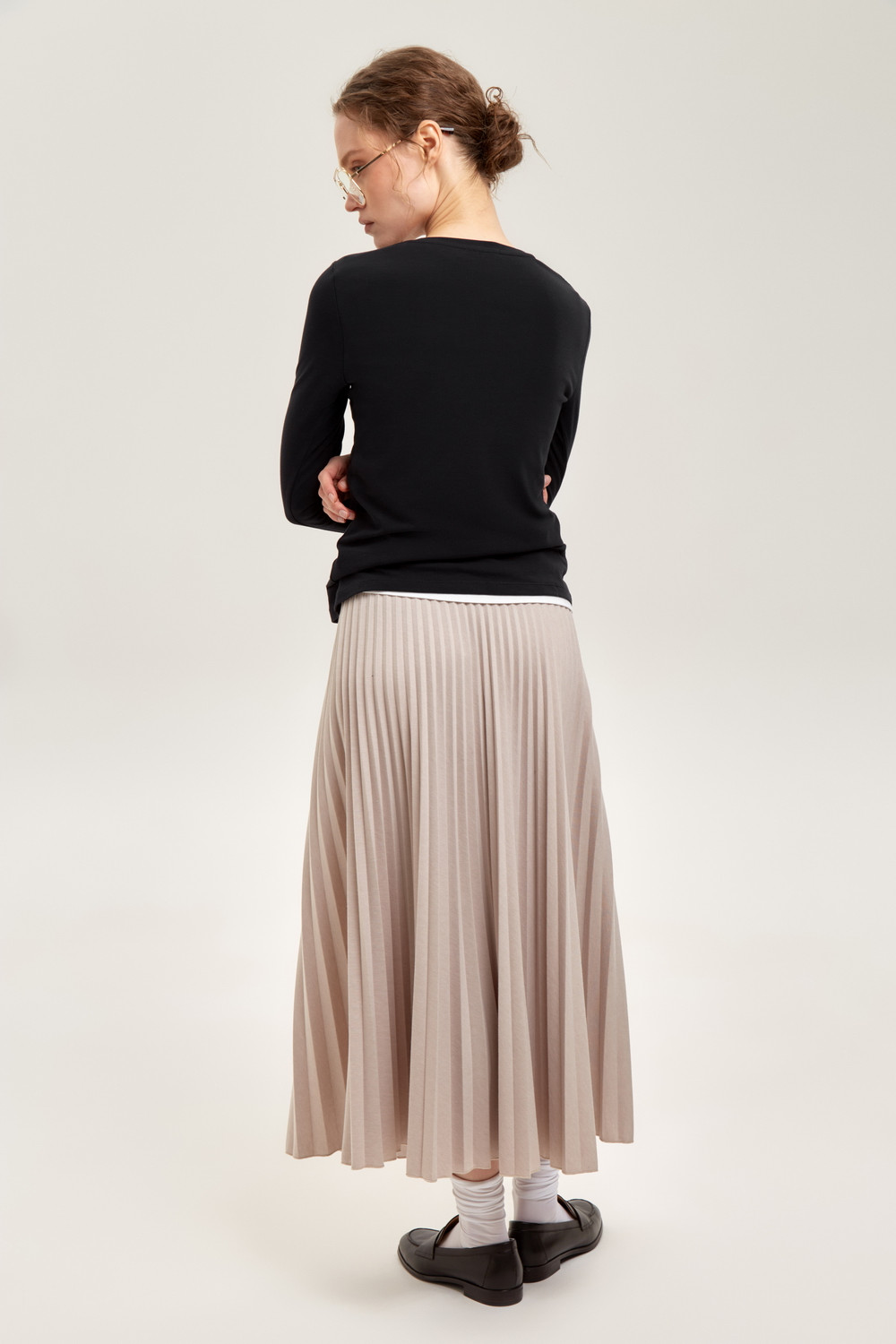 Юбки женские для мам, артикул: ЕВТ 7026, цвет: бежевый, фото 4