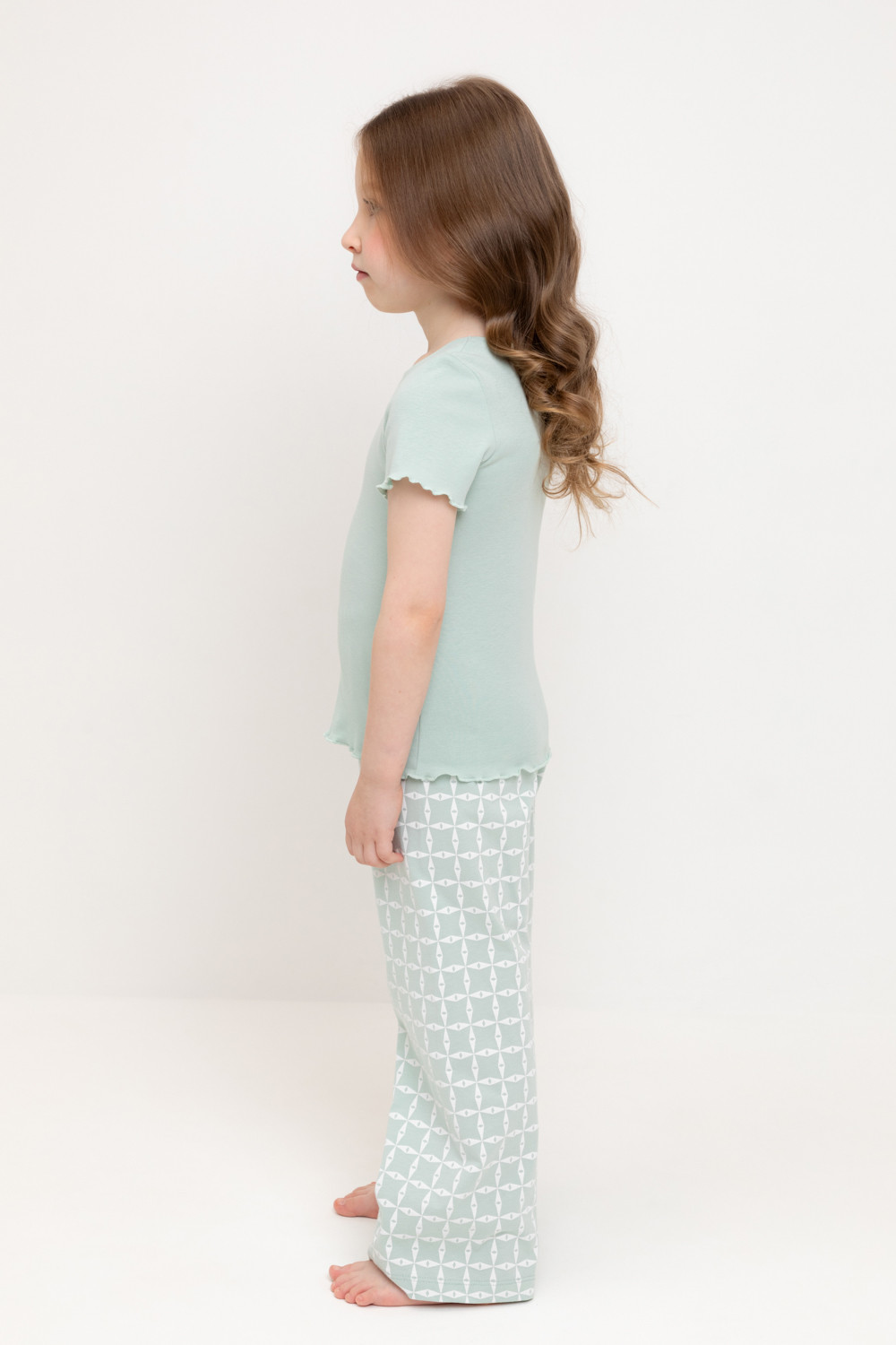 Пижама для девочки, артикул: К 1636, цвет: голубой, фото 4