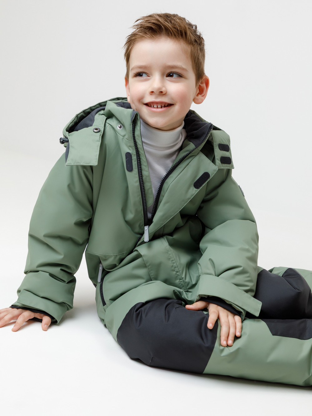 Комбинезоны утепленные для мальчика, артикул: ВК 60128/4 УЗГ, цвет: хаки, фото 4