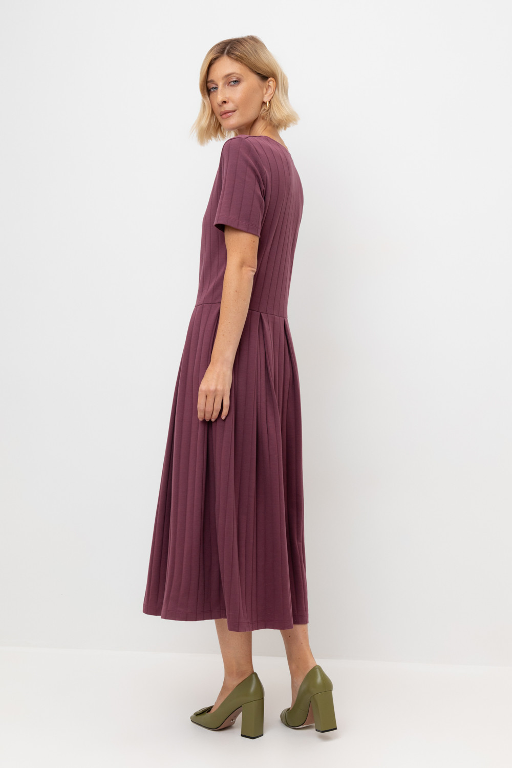 Платья женские для мам, артикул: ЕВТ 5045, цвет: бордовый, фото 4