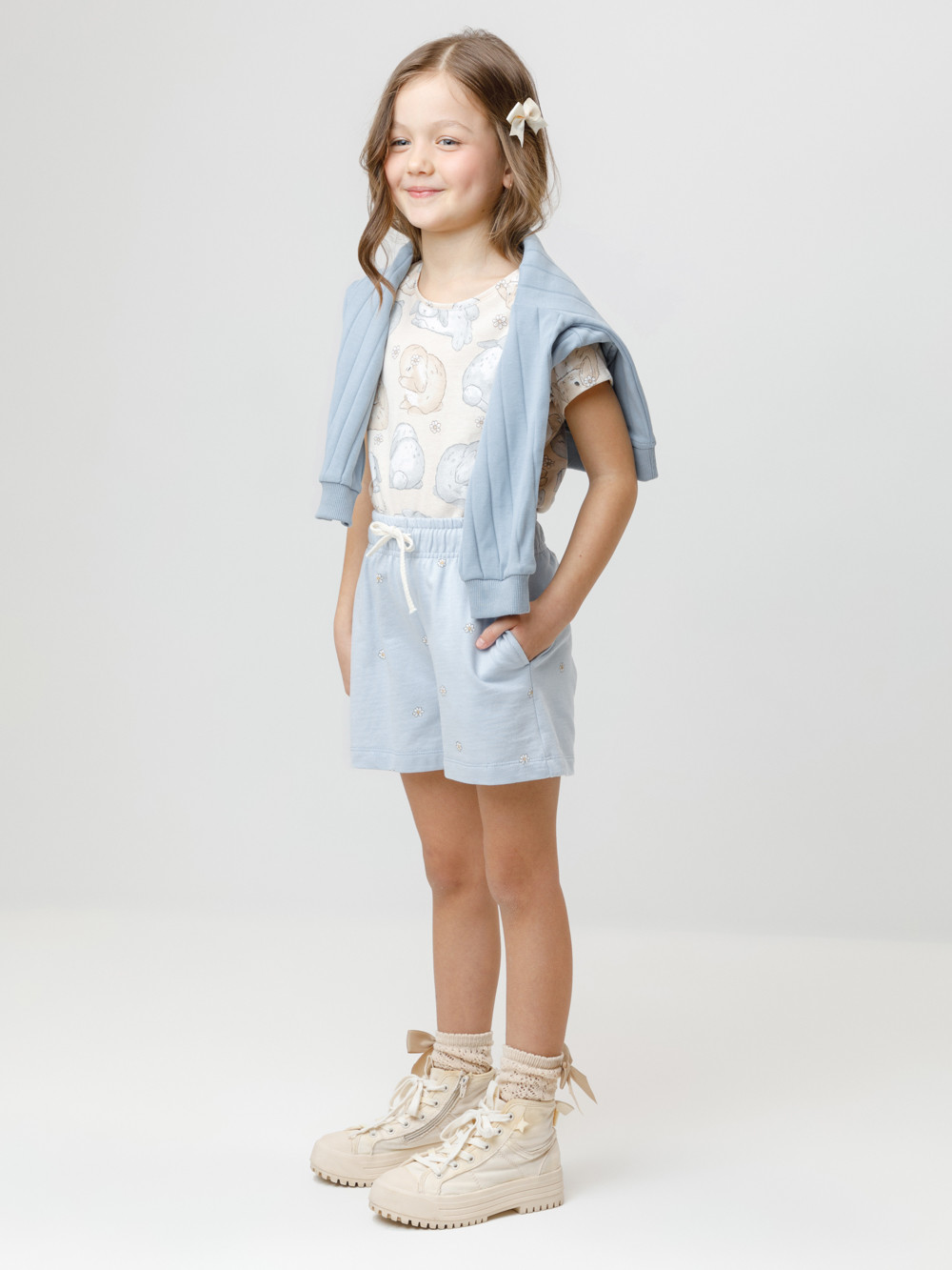 Шорты для девочки, артикул: КР 400679, цвет: голубой, фото 3