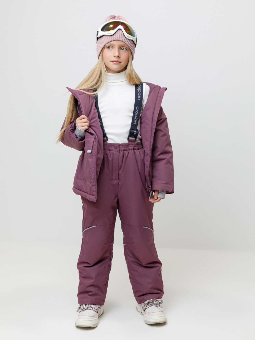 Комплект утепленный для девочки, артикул: ВК 20068/1 ГР, цвет: бордовый, фото 4