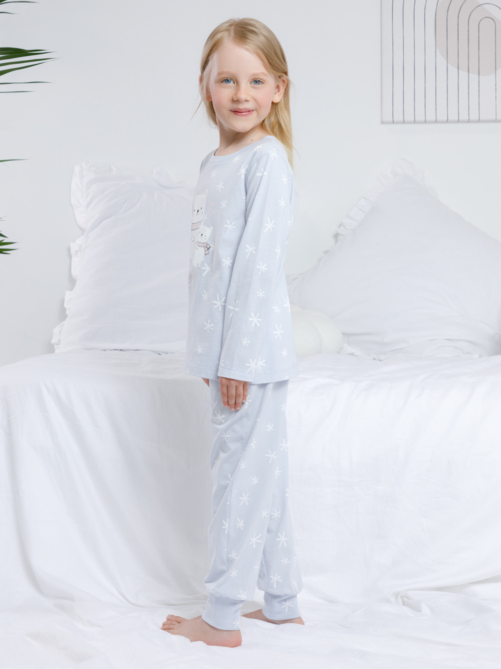Пижама для девочки, артикул: К 1637, цвет: голубой, фото 4