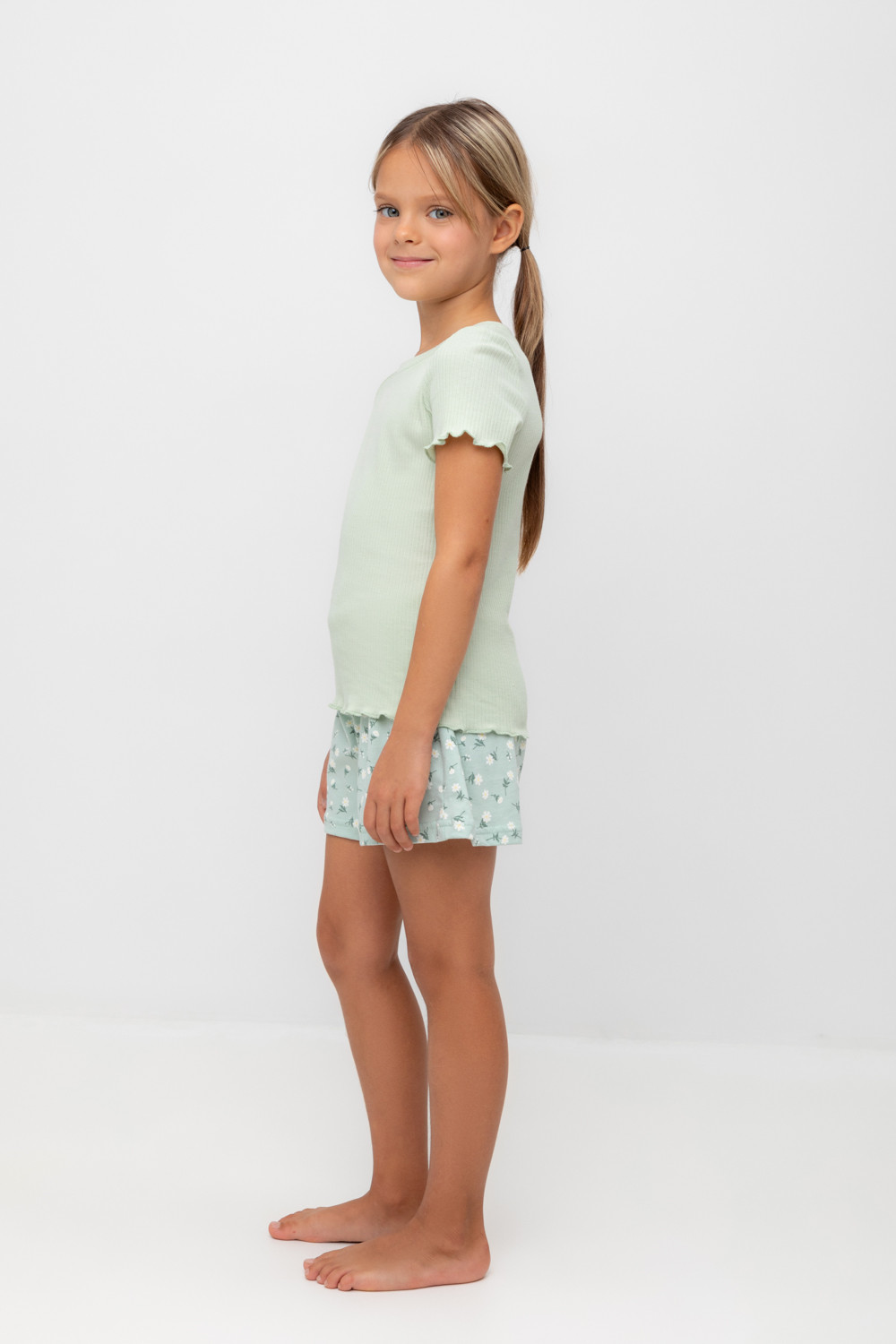 Пижама для девочки, артикул: К 1596, цвет: голубой, фото 4