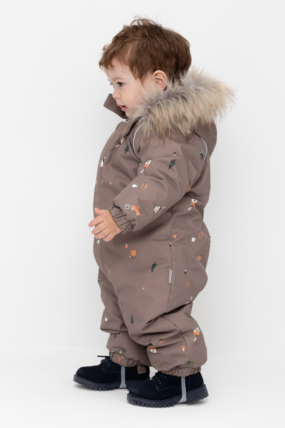 Комбинезоны утепленные для мальчика, артикул: ВК 60116/н/8 ГР, цвет: коричневый, фото 4