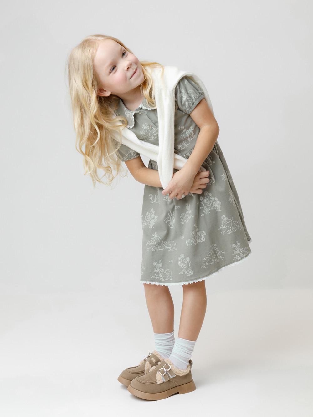 Платье для девочки, артикул: КР 5932, цвет: зеленый, фото 4