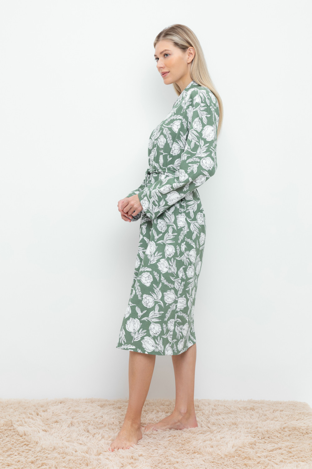 Халаты женские для мам, артикул: Е 50005, цвет: зеленый, фото 4