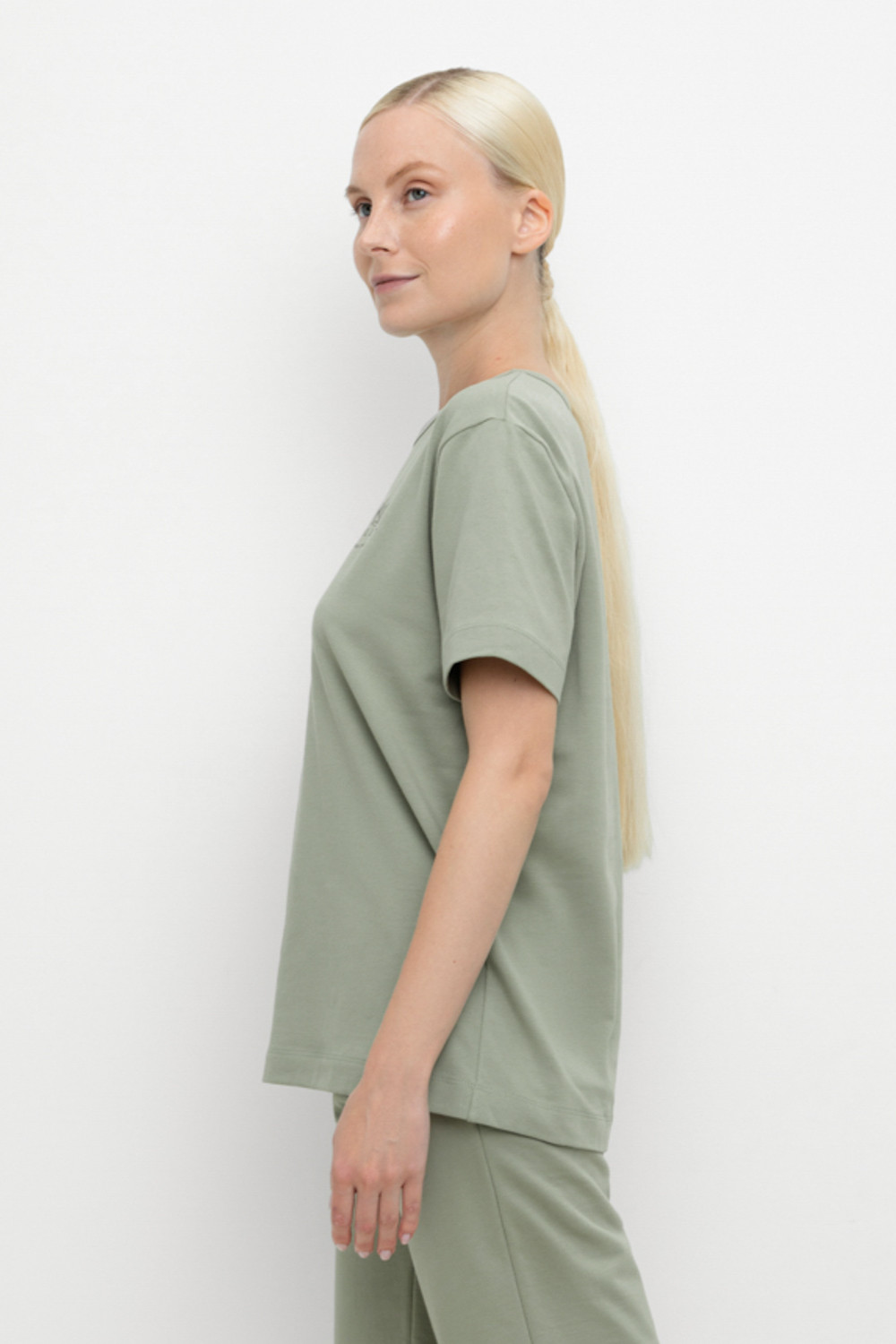 Футболки для дома для мам, артикул: Е 30091, цвет: хаки, фото 4