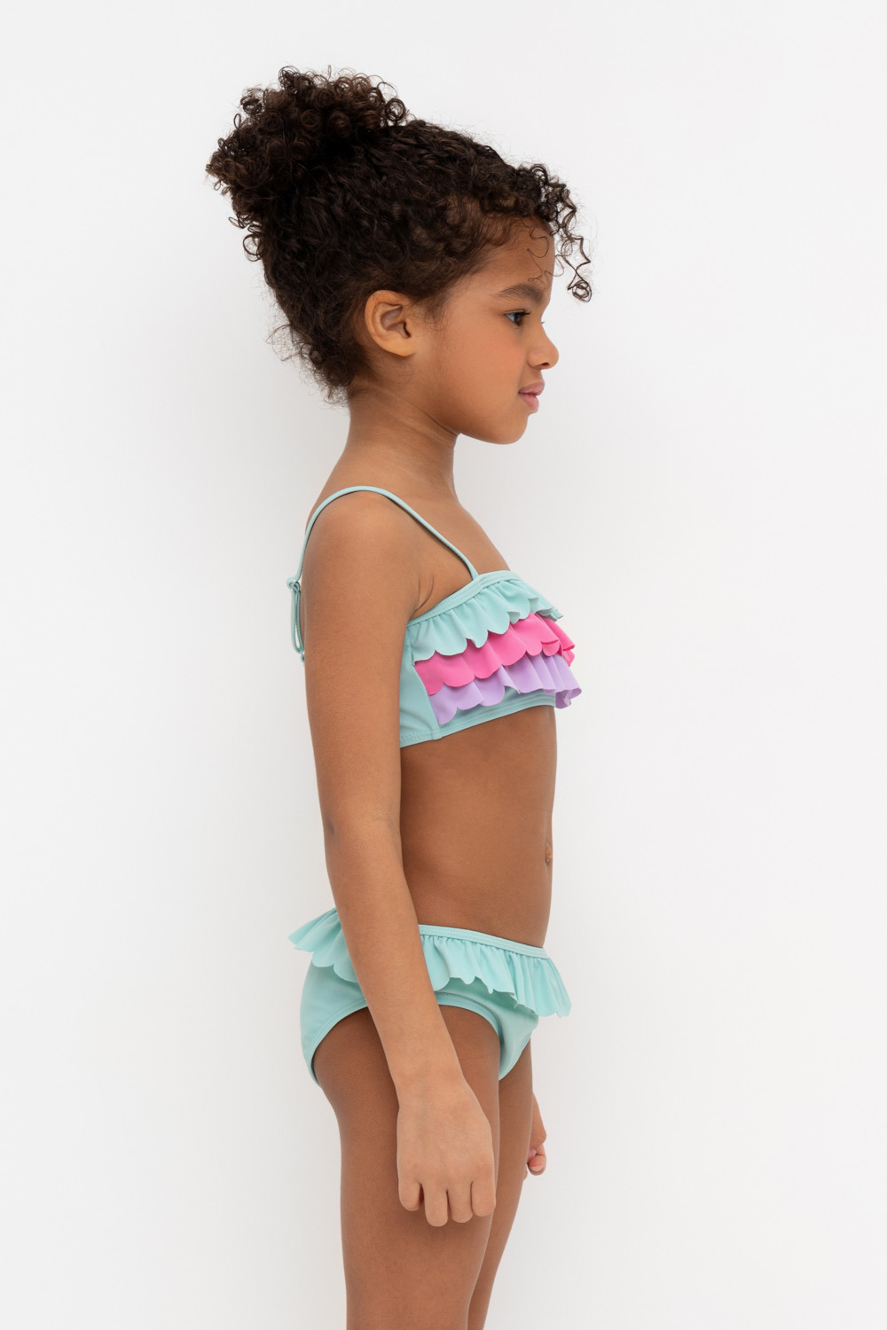 Купальник для девочки, артикул: ТК 17009/6 ФВ, цвет: бирюзовый, фото 4