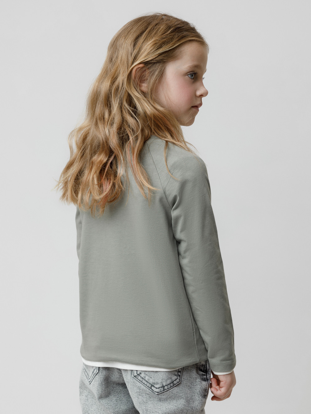 Лонгсливы для девочки, артикул: КР 302904, цвет: хаки, фото 4