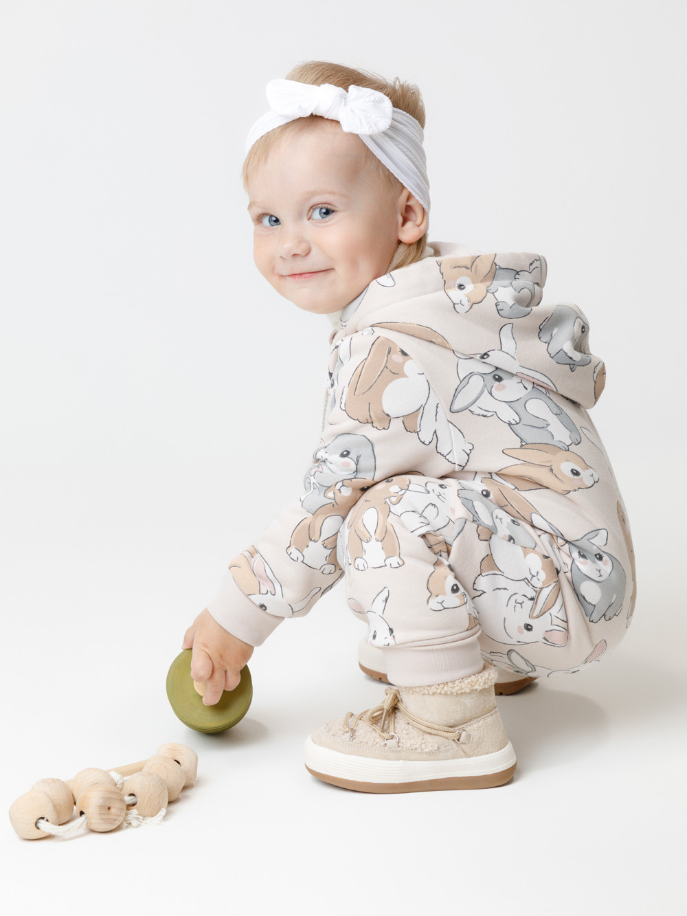 Комбинезон для девочки, артикул: КР 6555, цвет: бежевый, фото 4