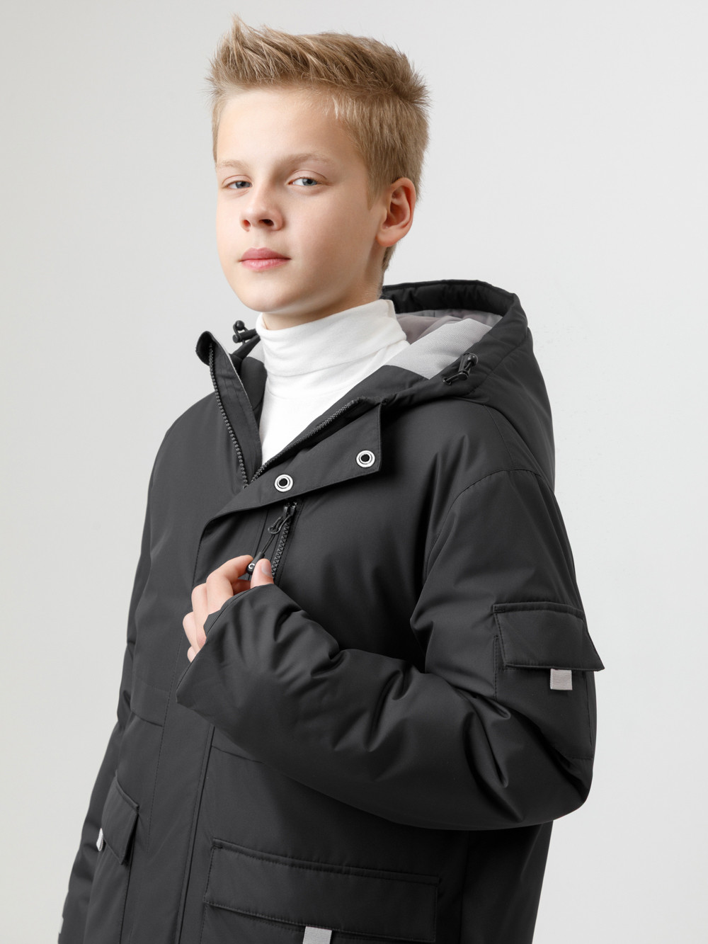 Куртки для мальчика, артикул: ВК 36105/3 ГР (104-122), цвет: черный, фото 4