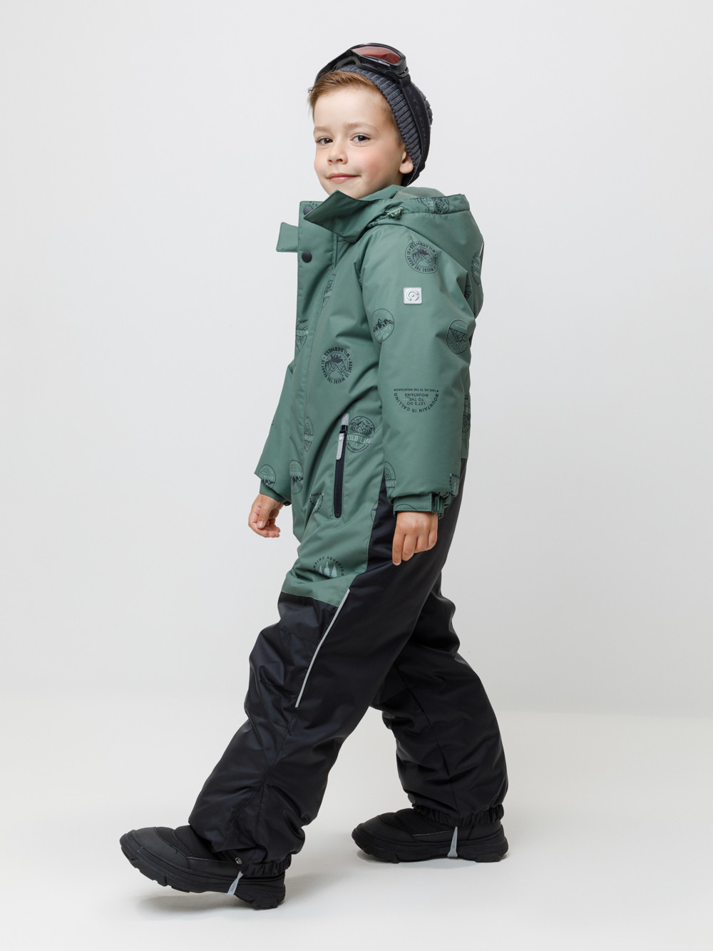 Комбинезоны утепленные для мальчика, артикул: ВК 60127/н/5 УЗГ, цвет: зеленый, фото 4