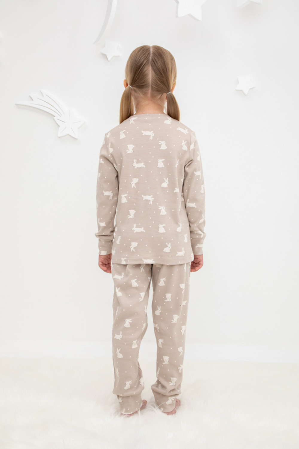 Пижама для девочки, артикул: К 1552, цвет: бежевый, фото 4