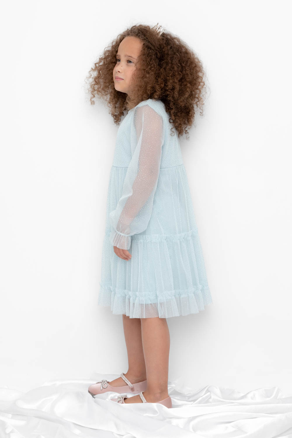 Платье для девочки, артикул: К 5854, цвет: голубой, фото 4