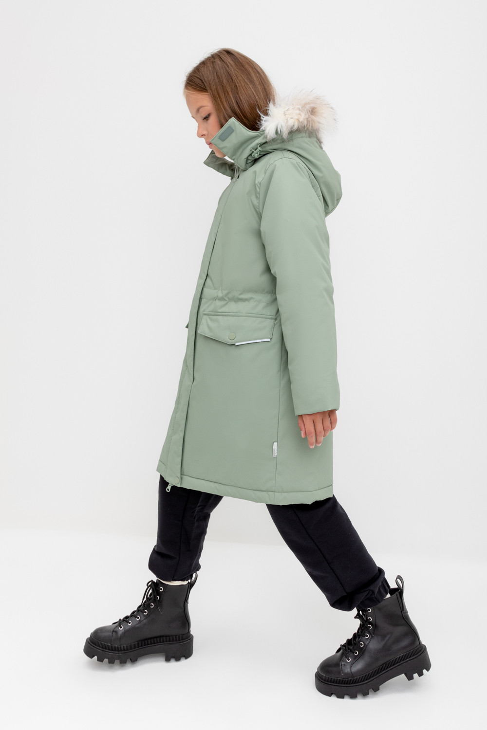 Пальто для девочки, артикул: ВК 38107/2 ГР, цвет: зеленый, фото 4