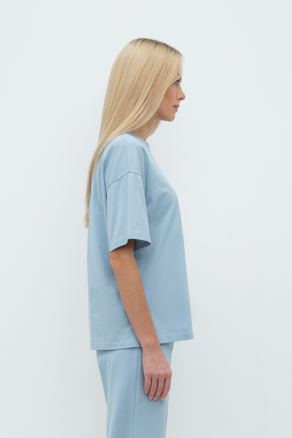 Футболки женские для мам, артикул: ЕВТ 3236, цвет: голубой, фото 4
