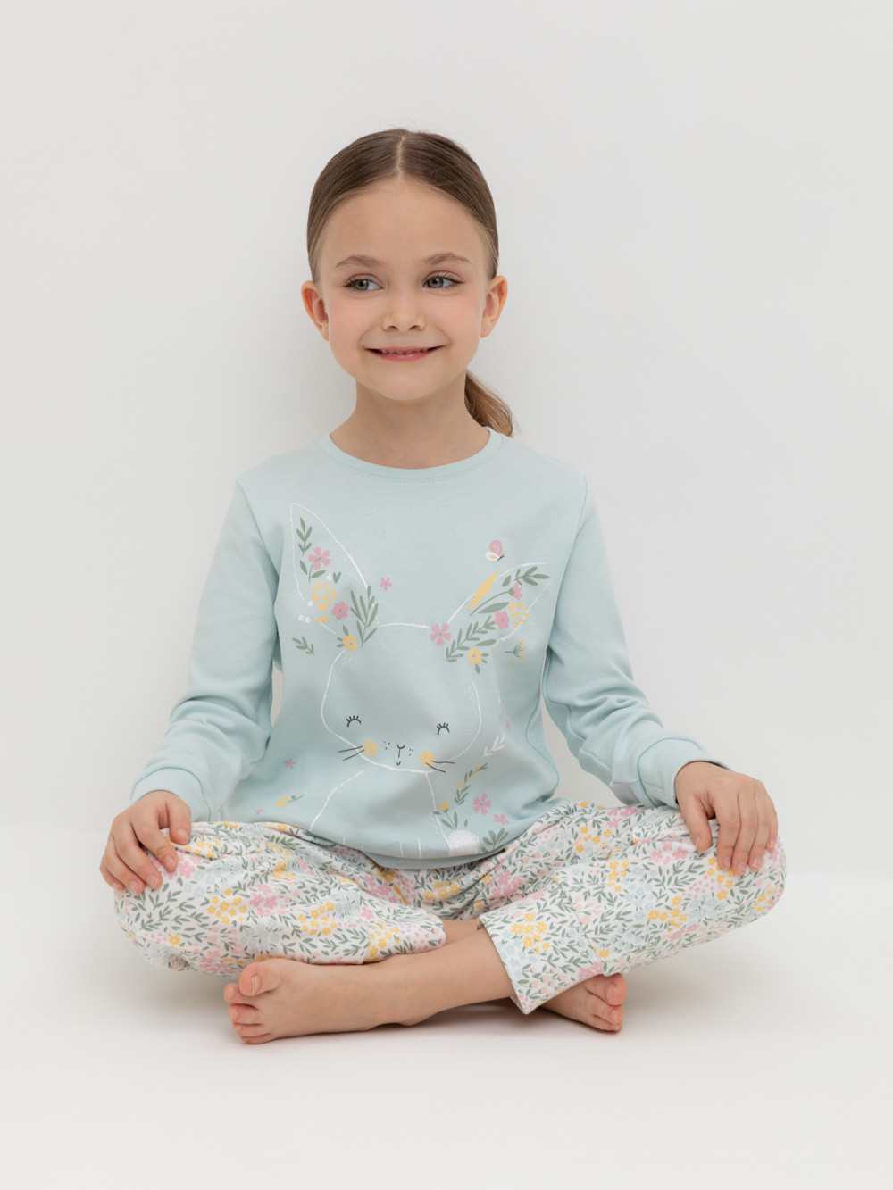 Пижама для девочки, артикул: К 1541, цвет: голубой, фото 3