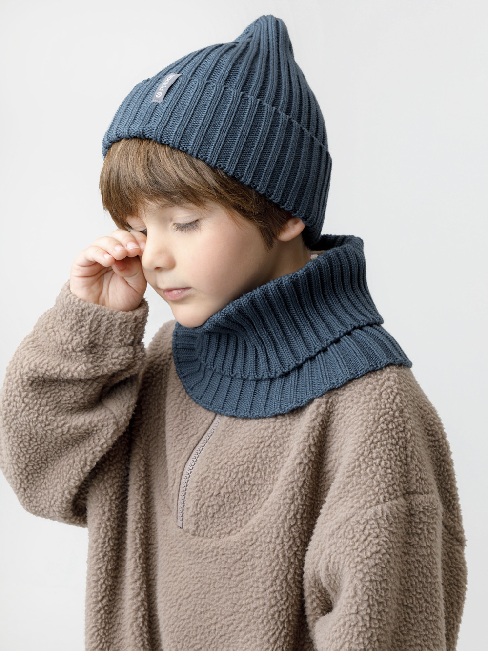 Комплект вязаный для мальчика, артикул: КВ 22021, цвет: синий, фото 4