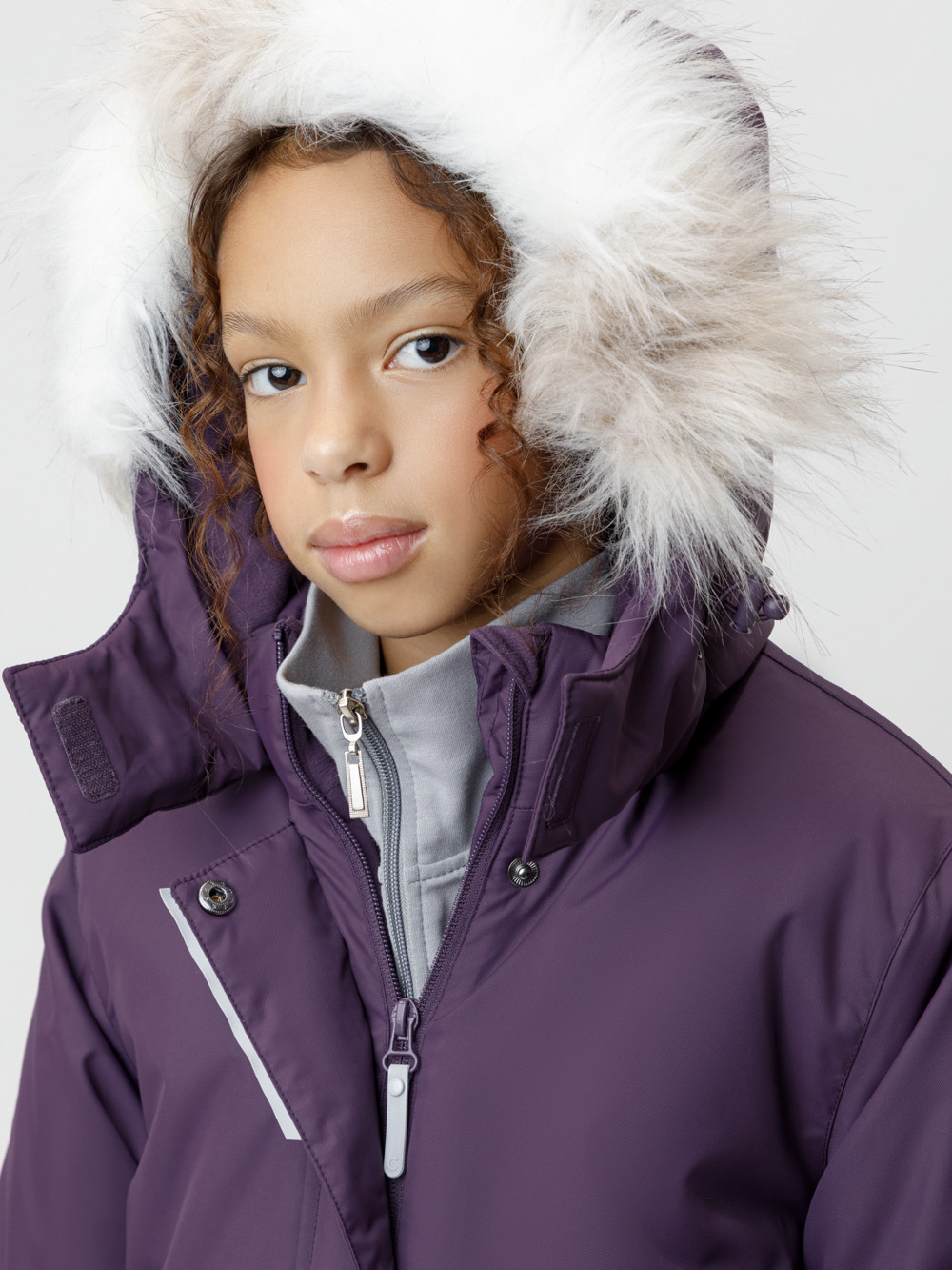 Пальто для девочки, артикул: ВК 38107/5 ГР, цвет: фиолетовый, фото 3