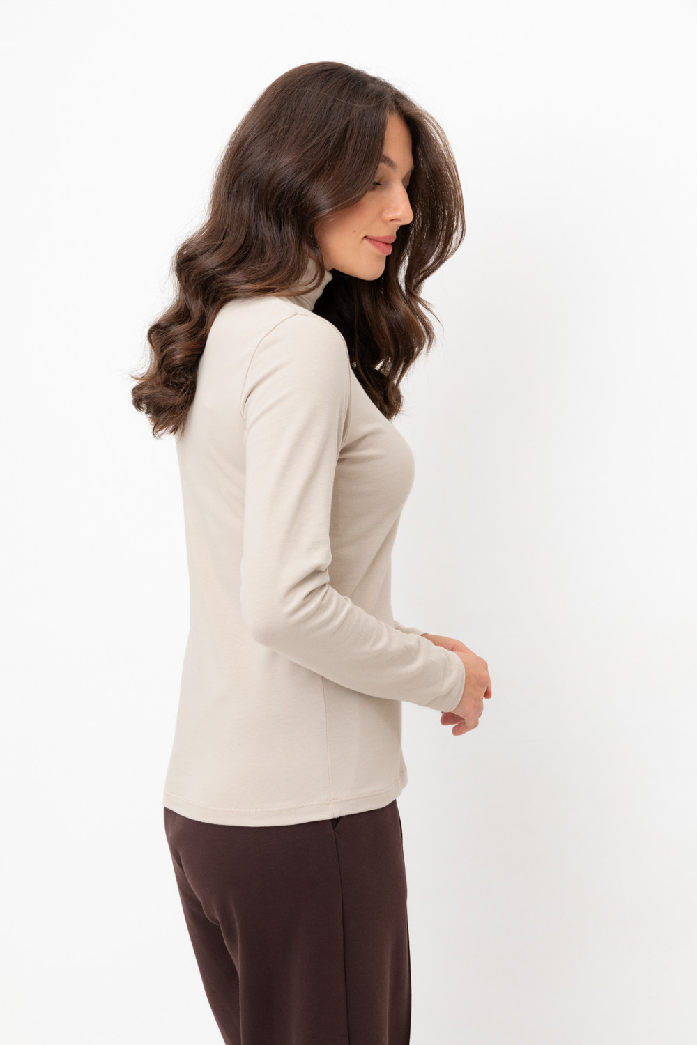 Водолазки женские для мам, артикул: ЕВТ 3026/24, цвет: бежевый, фото 4