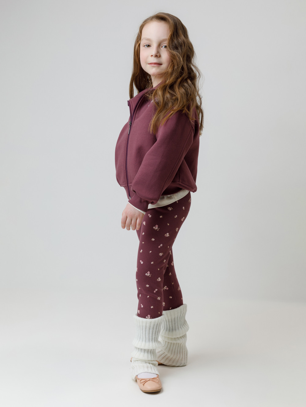 Лосины для девочки, артикул: КР 400874, цвет: бордовый, фото 4