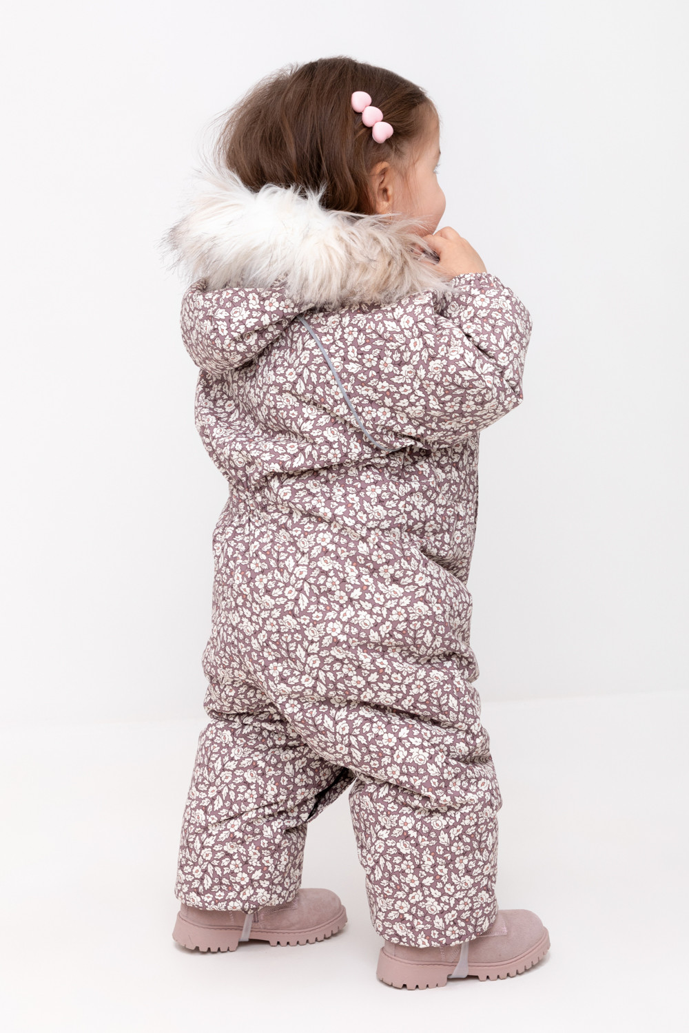 Комбинезоны утепленные для девочки, артикул: ВК 60105/н/6 ГР, цвет: розовый, фото 4